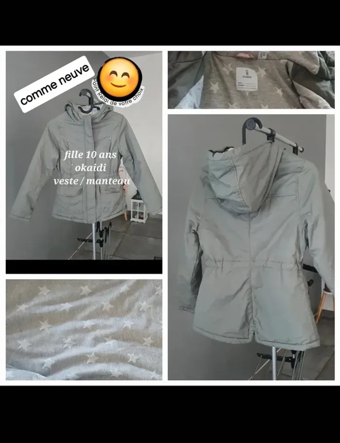 Manteau doubler chaud et imperméable 10 ans fille
