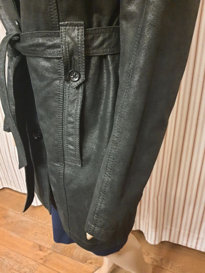 Veste longue cuir noir Authentic taille 40 - photo numéro 12