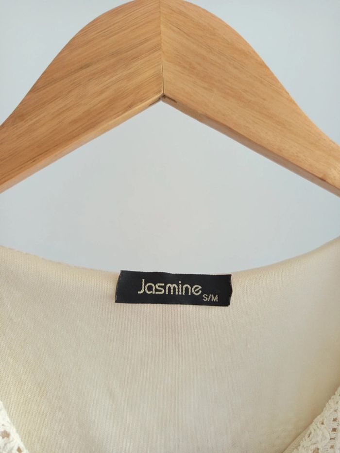 Combishort en dentelle beige crème Jasmine taille S / M - photo numéro 2
