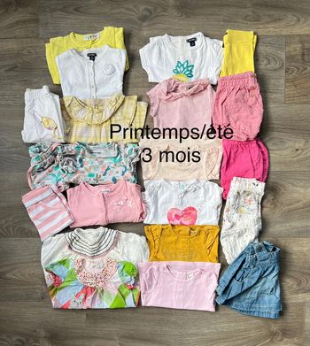 Lot printemps/été taille 3 mois (22 articles) H&M Catimini Kiabi la Cie des Petits Dirkje tex