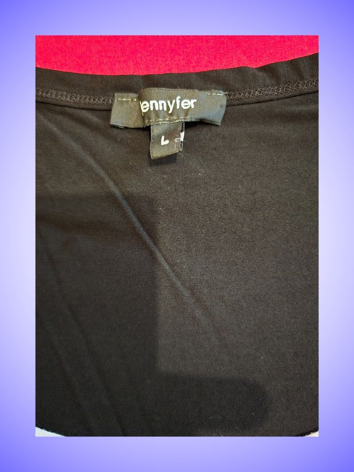 T-shirt Ringer Noir et Blanc Taille 40 L Jennyfer - photo numรฉro 3