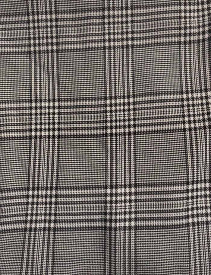 Pantalon à pinces droit, motif écossais noir - photo numéro 5