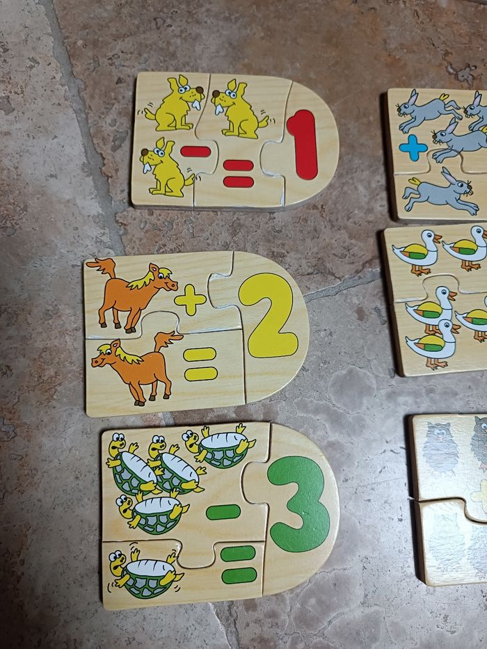 Puzzle nombre calcul, bois - photo numéro 2