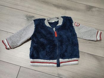 Veste Teddy bombers 3 mois bleu gris