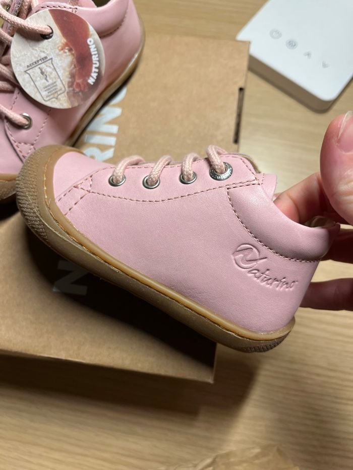 Chaussures premiers pas à lacets rose clair naturino - photo numéro 3