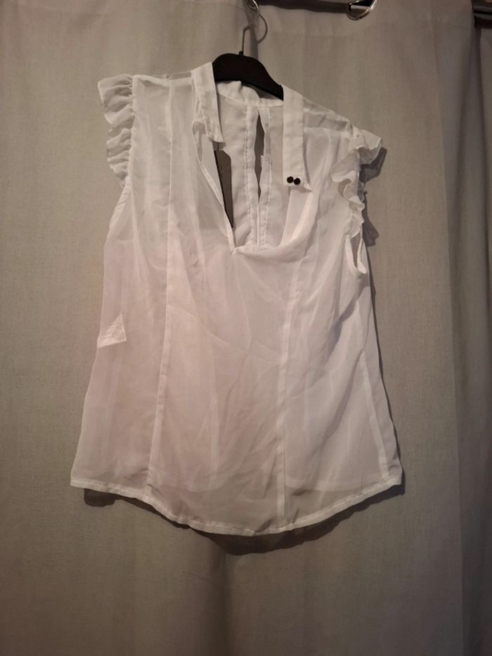 Magnifique chemisier transparent manche courte neuf femme été leger