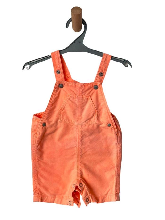 Salopette courte d’été orange fluo délavé - Petit Bateau 6 mois (67cm)