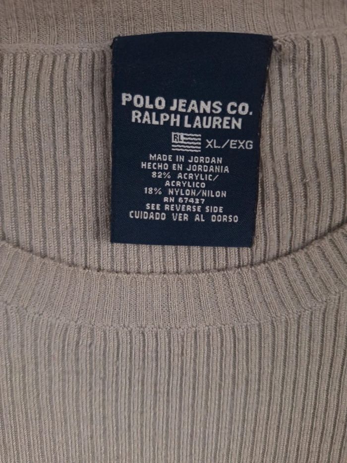 Pull vintage ralph lauren polo jeans femme - beige - taille XL - photo numéro 6