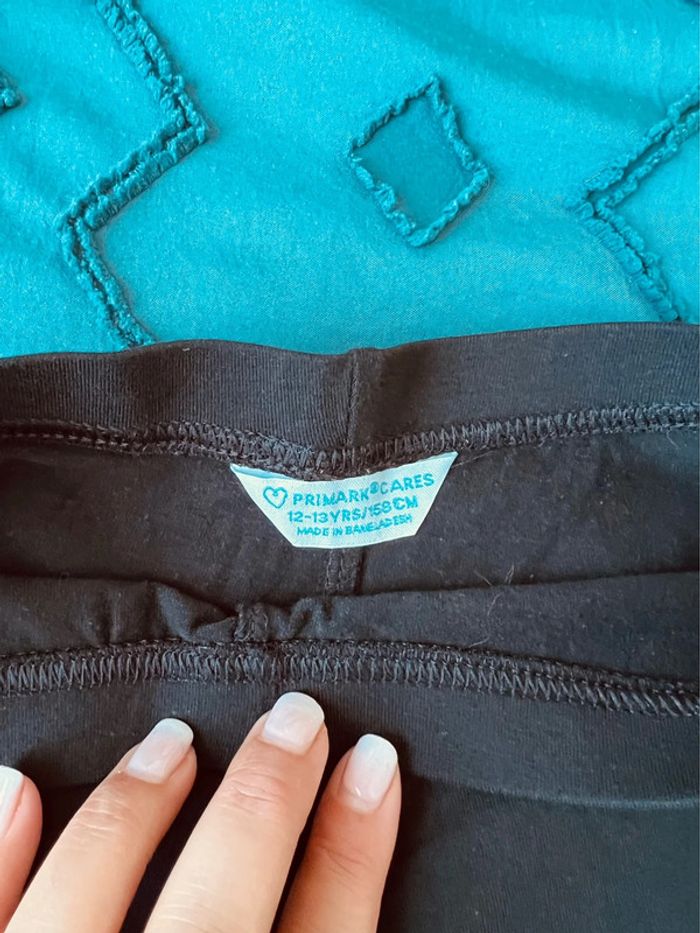 Mot de 2 leggings noirs - taille 12 ans - photo numéro 3
