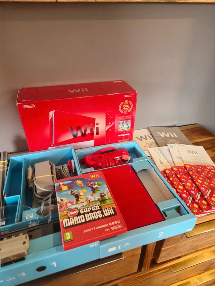Nintendo Wii Rouge # Pack Mario Bros 25eme #