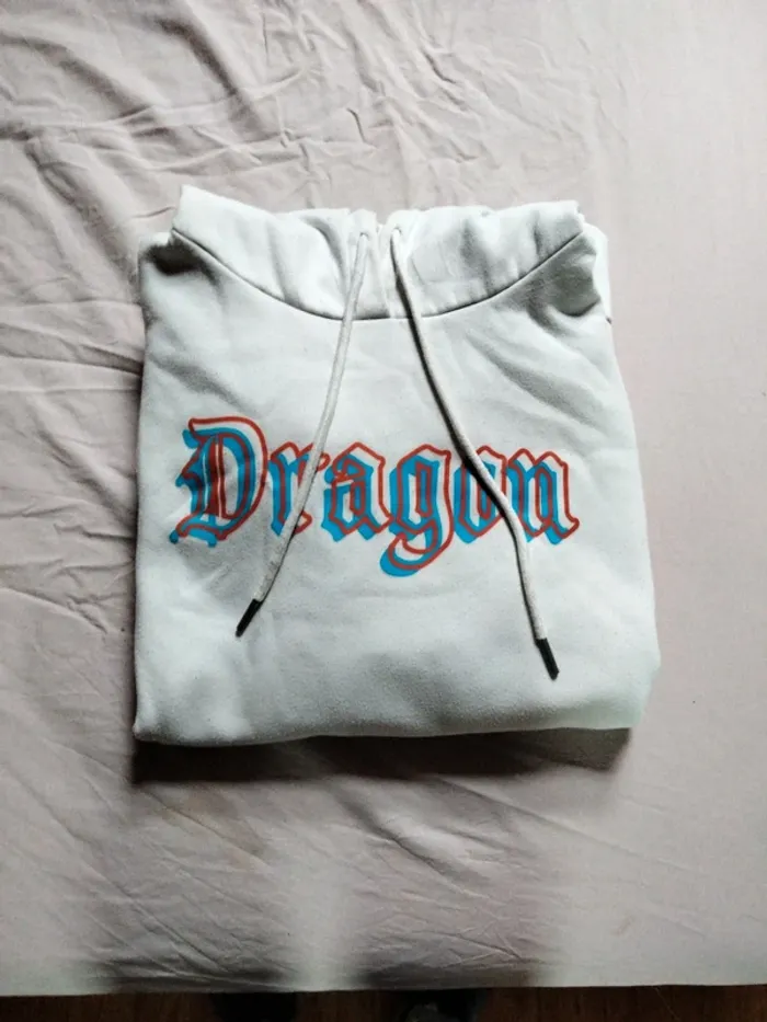 Sweat à capuche blanc motif dragon T 36 - photo numéro 5