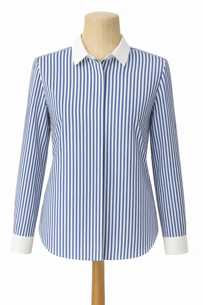 Chemise Capsule bleu blanche femme Taille M Neuf