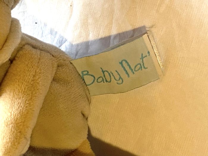 Petit Ourson Marron Doudou Petit Bonnet Nuit Mouchoir Blanc Lune Etoile Peluche Petits Enfants Bébés - photo numéro 7