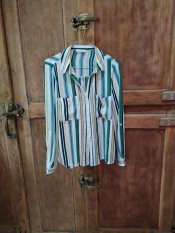 Chemise blanches  rayée couleurs