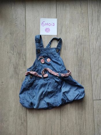 Robe en jeans bleu et rose 6 mois