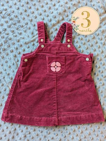 robe salopette bébé obaibi - velours épais - taille 3 mois - neuve