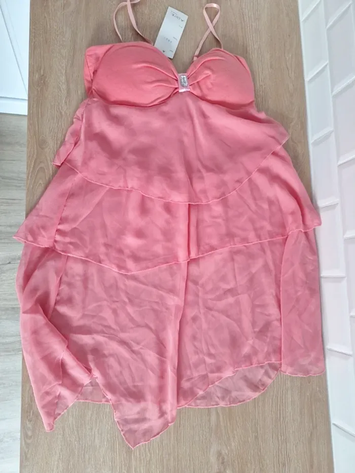 Tunique voilage rose