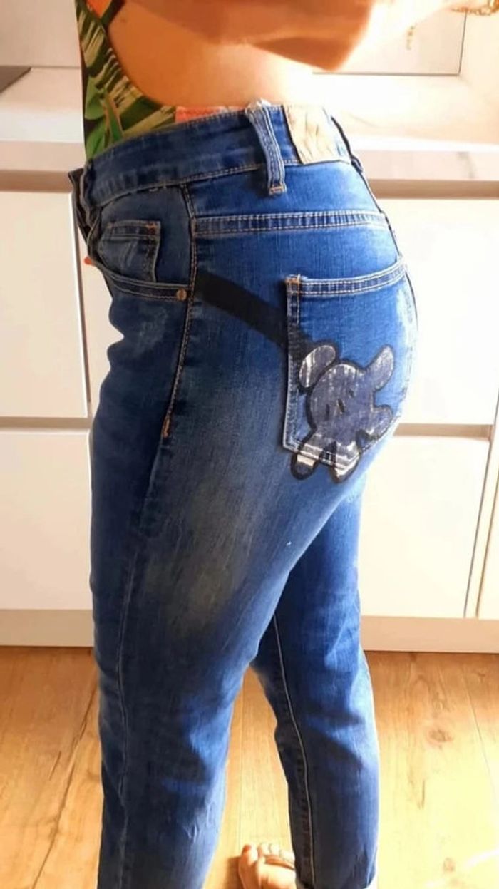 Jeans skinny bleu Mickey - photo numéro 3
