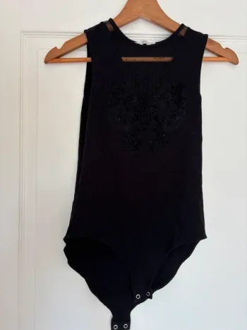 Body noir dentelle Mango taille S