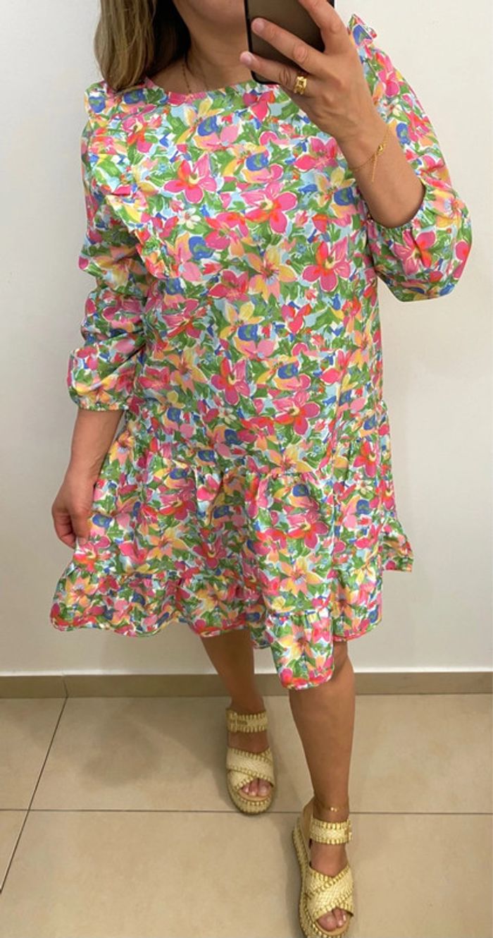 Robe fleurie avec volant - photo numéro 5