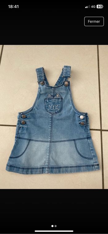 Robe salopette jean tex fille 18mois