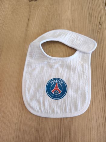 Bavoir bébé foot paris psg bleu 