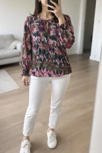 🌸 Blouse femme à motifs B.young – élégance bohème & style chic décontracté - Taille 34 / Xs