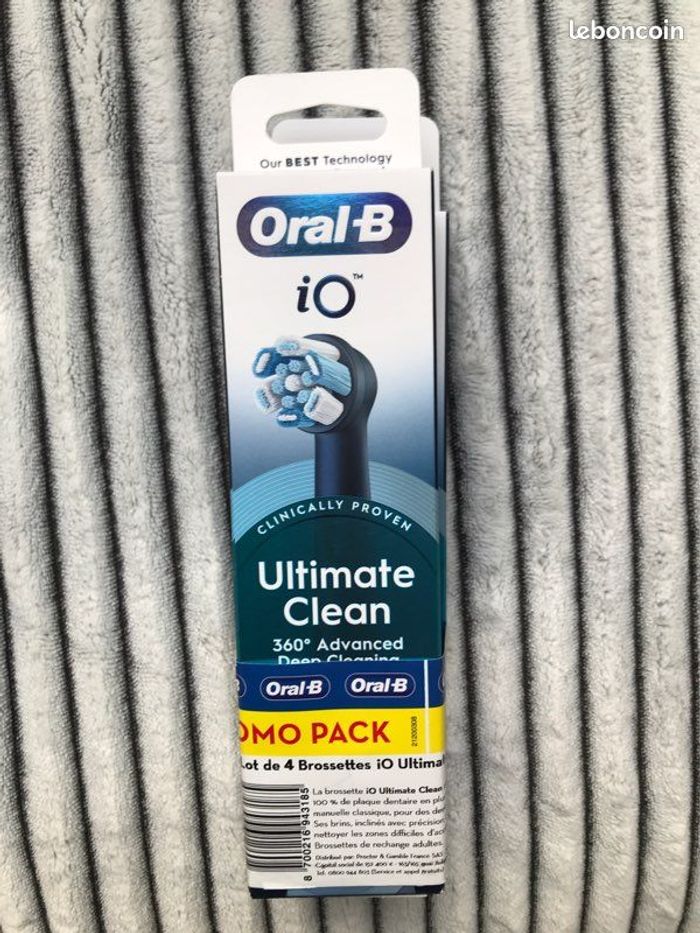 Neuf lot de 4 brossettes oral b io ultimate clean noires Jamais ouvert
