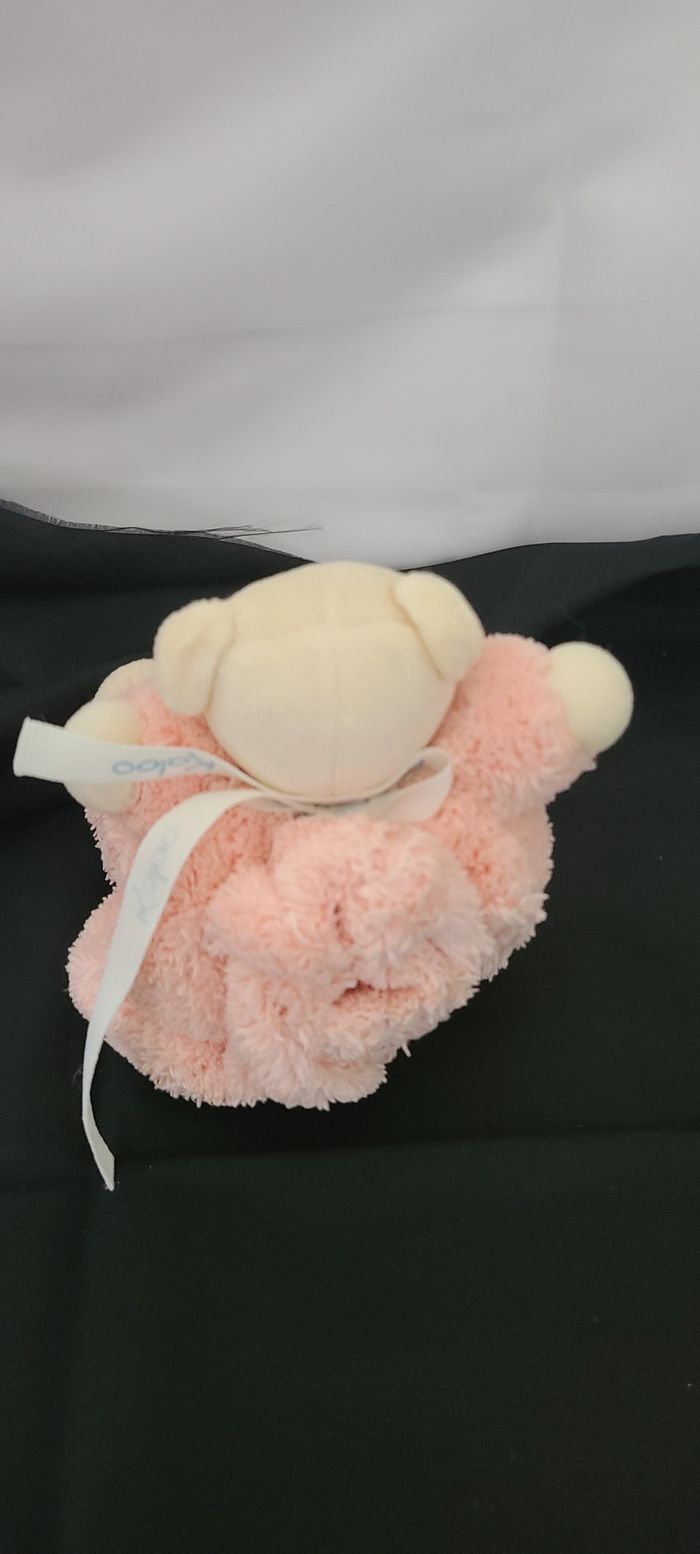 Doudou petit ours Plume orange saumon KALOO - photo numéro 4