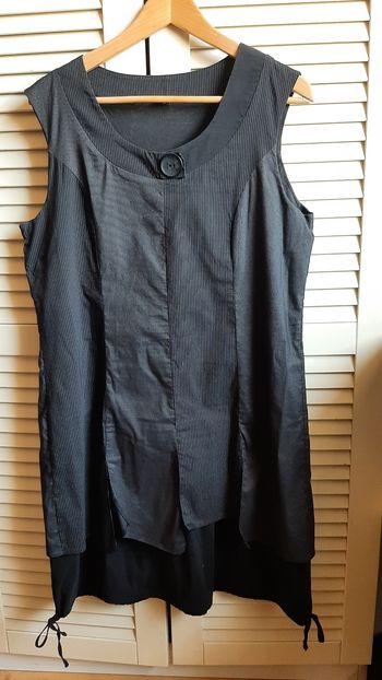 Tunique noire double matière