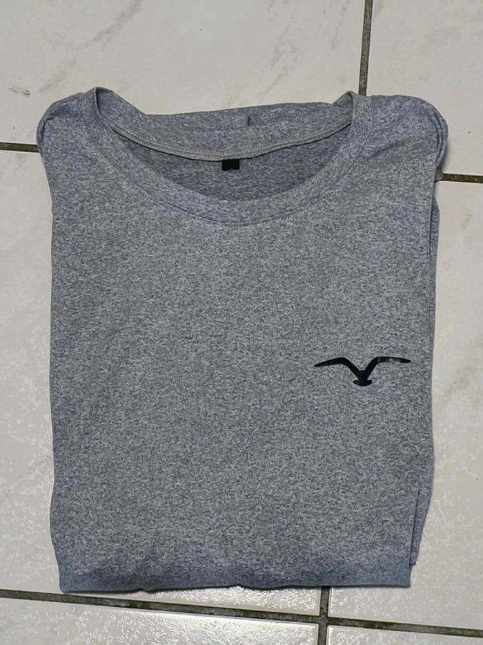 🔥 T-shirt gris chiné style minimaliste – Taille L - photo numéro 2