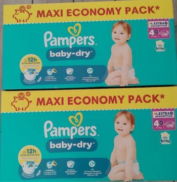 2 cartons Pampers baby dry taille 4+