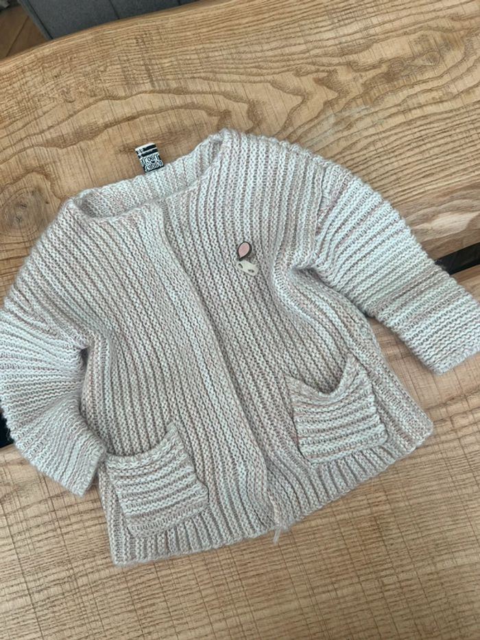 Gilet en laine épais tape à l’œil 2 ans fille rose pale