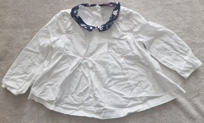 Ensemble Blouse ML légère blanche & short marine à fleurs - 18M - Sergent Major (BE avec defauts)) - photo numéro 10