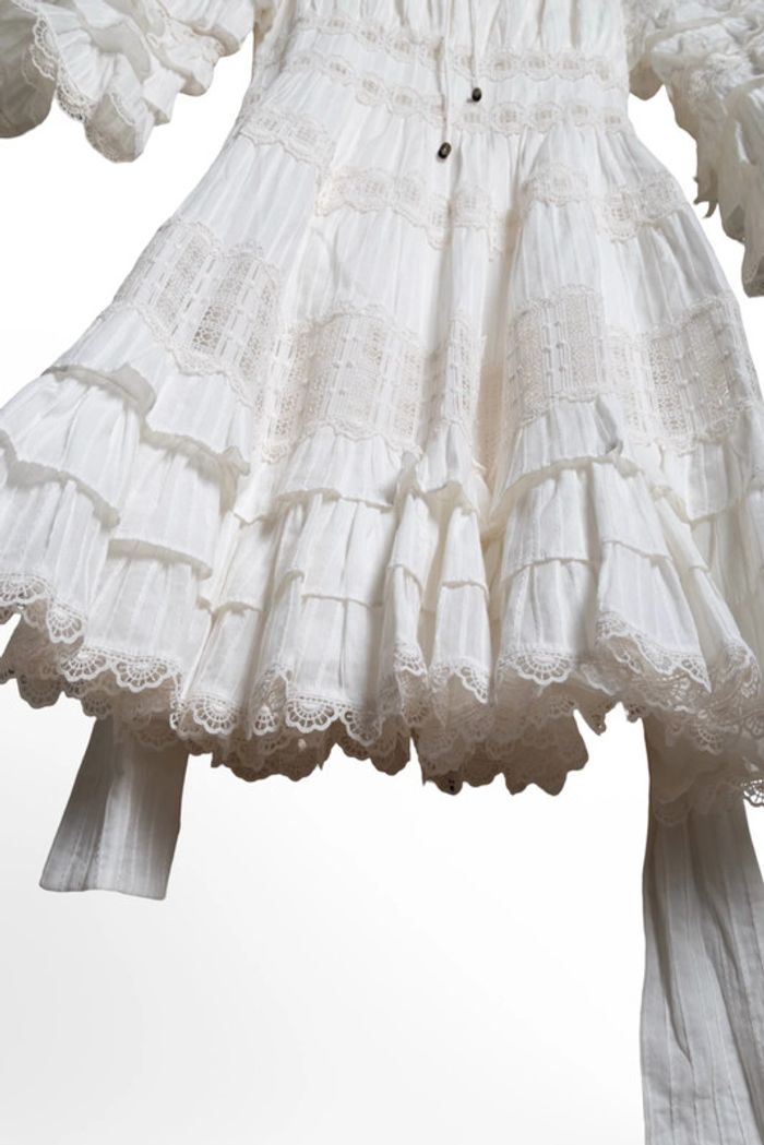 Robe blanche broderie anglaise et dentelle bohème Zimmermann Taille 36 - photo numéro 9