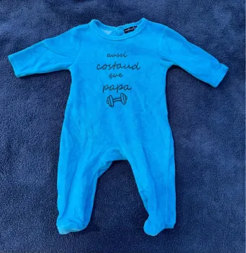 Pyjama velours bleu 6 mois