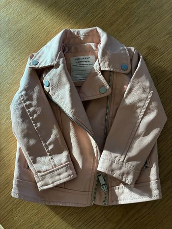 Veste simili cuir rose
