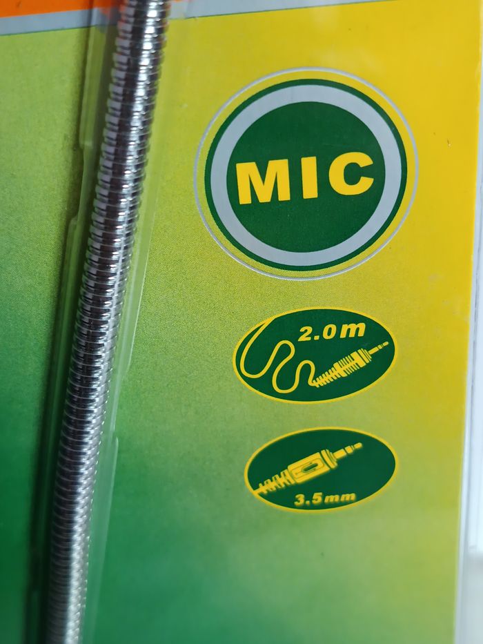 Microphone Flexible Neuf Jack 3,5mm , Longueur de câble 2m, avec interrupteur - photo numéro 4