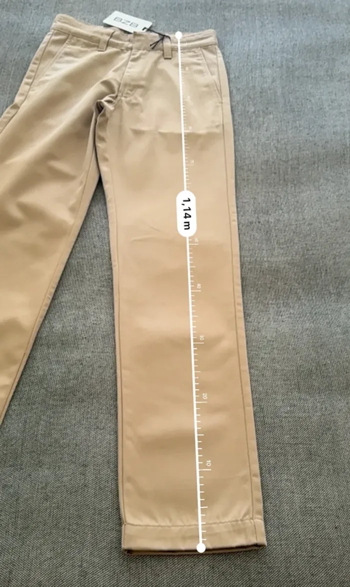 Chino BZB - Coupe Droite Classique - Beige - Taille 34 / S - Neuf avec Étiquette - Valeur 15€ - photo numéro 9