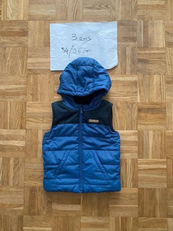 Manteau / doudoune chaude sans manches avec capuche - 3 ans - Kiabi - TBE