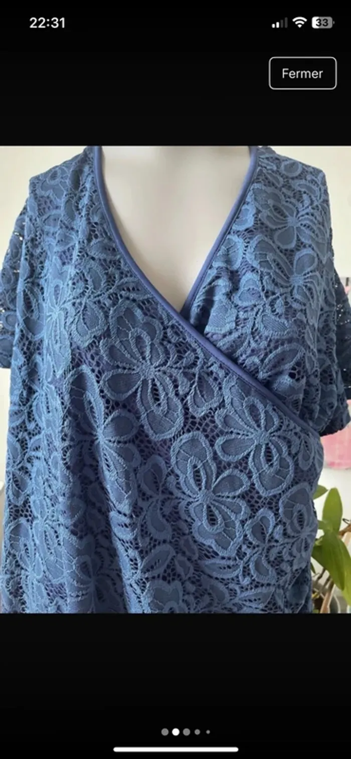 Magnifique robe en dentelle toute doublée en 44 excellent état - photo numéro 3