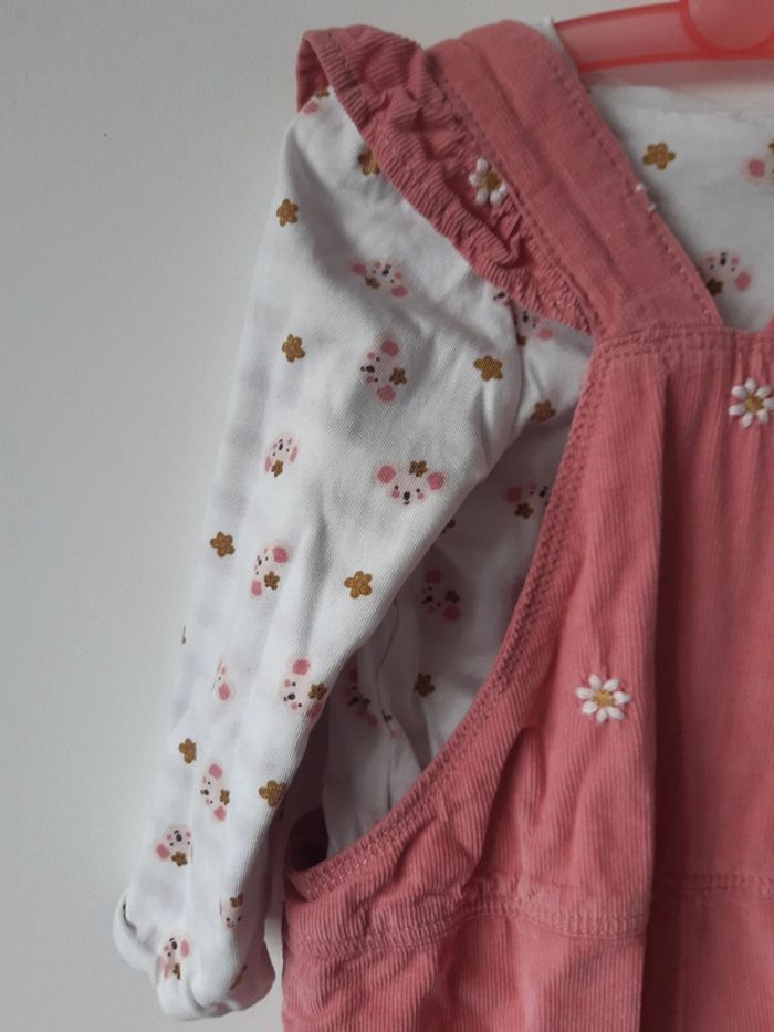 Ensemble Bébé fille 18 mois DPAM salopette velours et pull - photo numéro 9