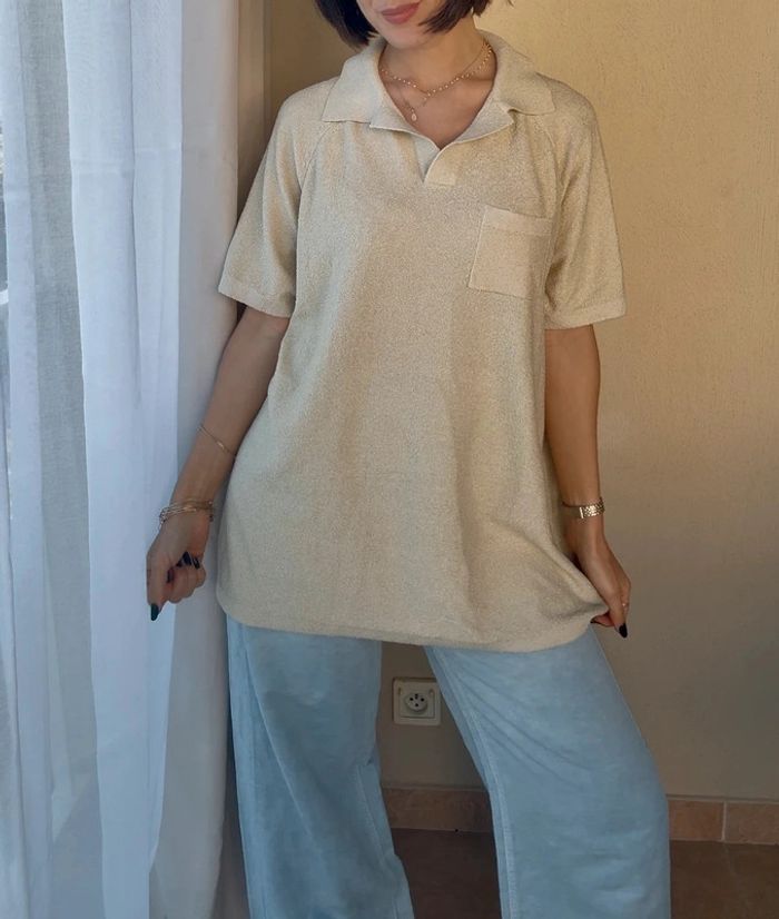 Polo maille beige Asos XS très bon état - photo numéro 2