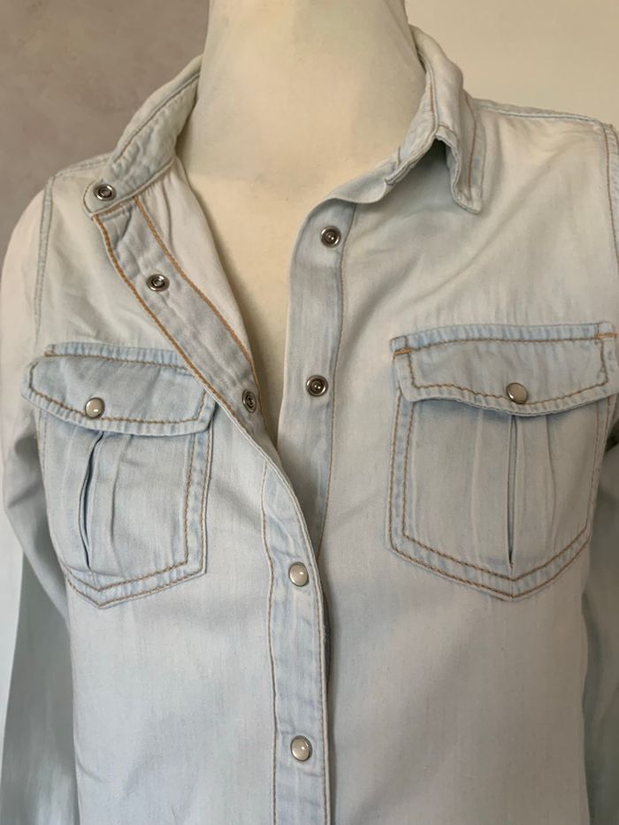 Chemise jeans blanchi - photo numéro 5