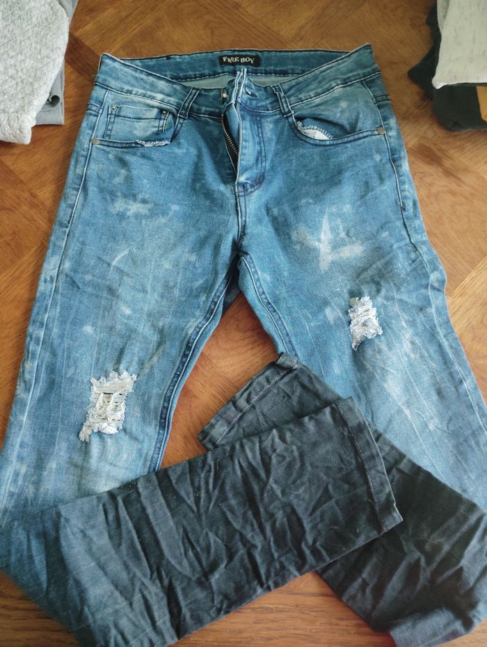 Lot 3 jeans destroy garçon - photo numéro 3