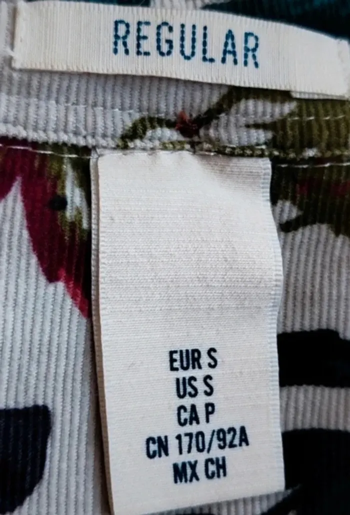 Chemise épaisse fleurie multicolore regular H&M taille 36 - photo numéro 4