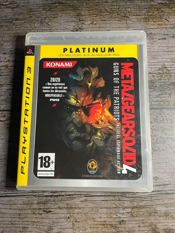 Metal Gear Solid 4 Guns of Patriots - Jeu PS3 Complet Version française Platinum PAL sony