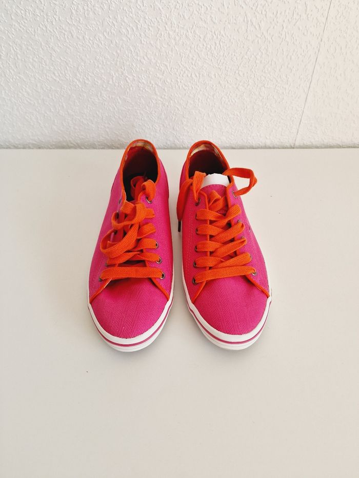 Tommy Hilfiger - Baskets en toile - Rose et orange - 38 - Neuves avec étiquette ! - photo numéro 3