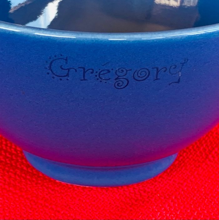 1 Bol bleu en céramique avec prénom gravé à choisir - photo numéro 6