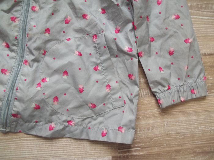 Coupe-vent gris motifs roses NKY 6 ans - photo numéro 3